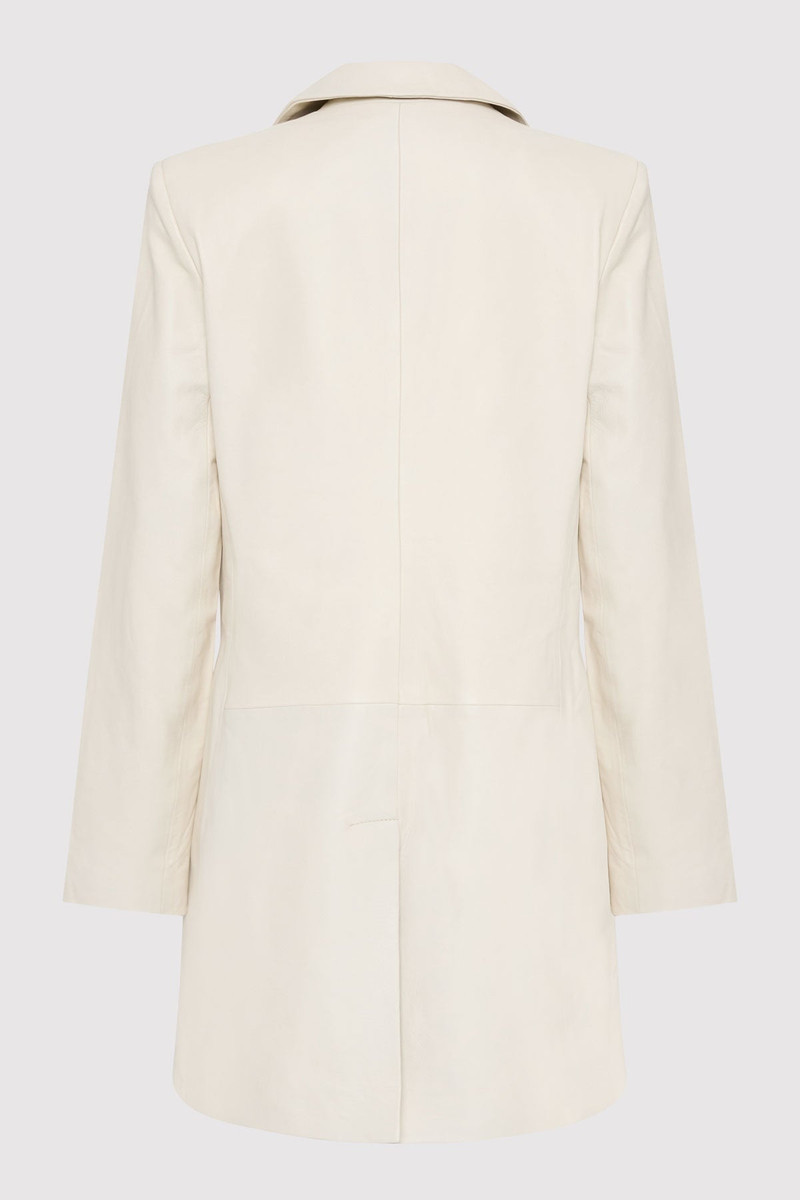 ST. AGNI Leather Longline Jacket - Tofu outlook