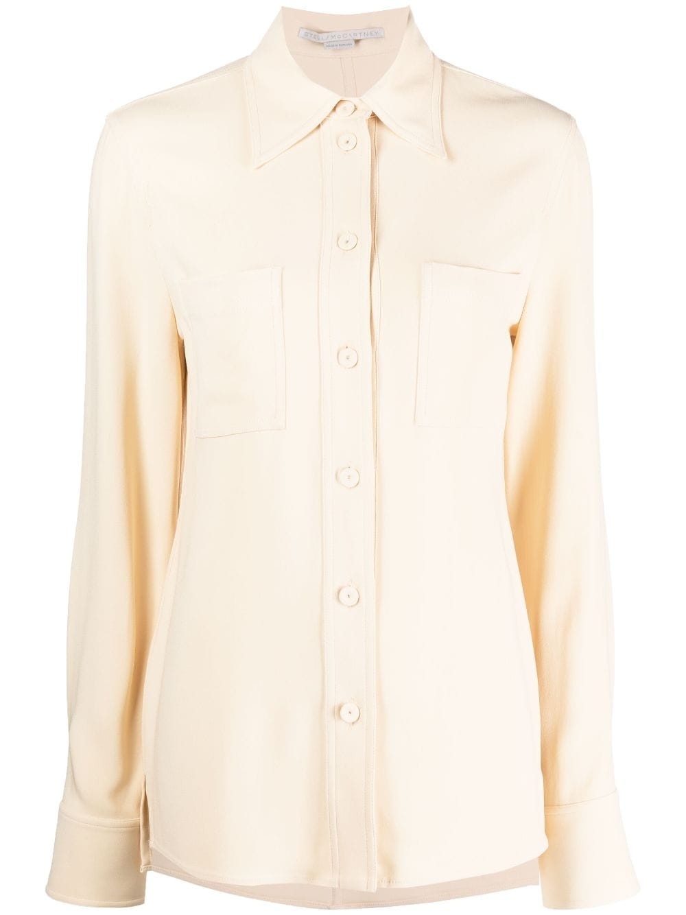pointed-collar button-up shirt - 1
