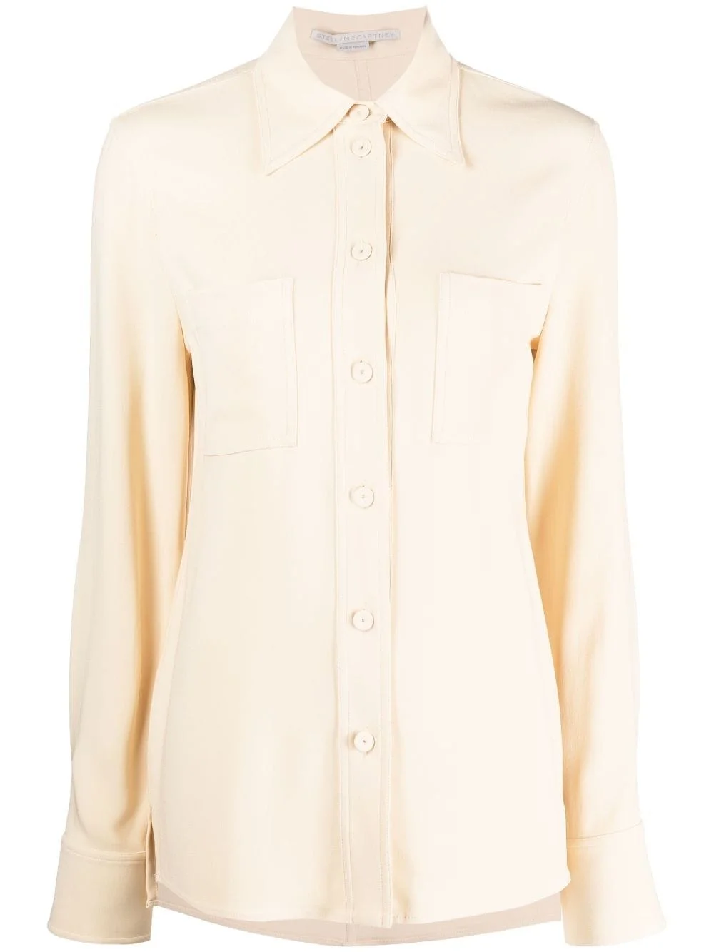 pointed-collar button-up shirt - 1