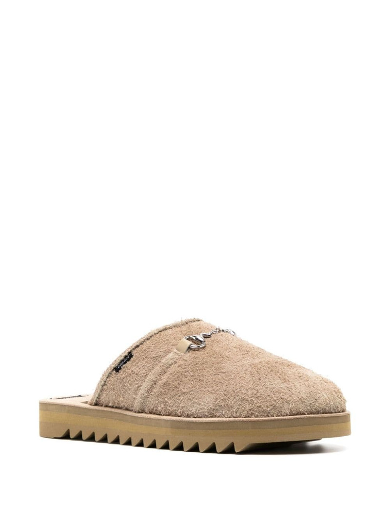 Suicoke chain-detail suede slippers outlook