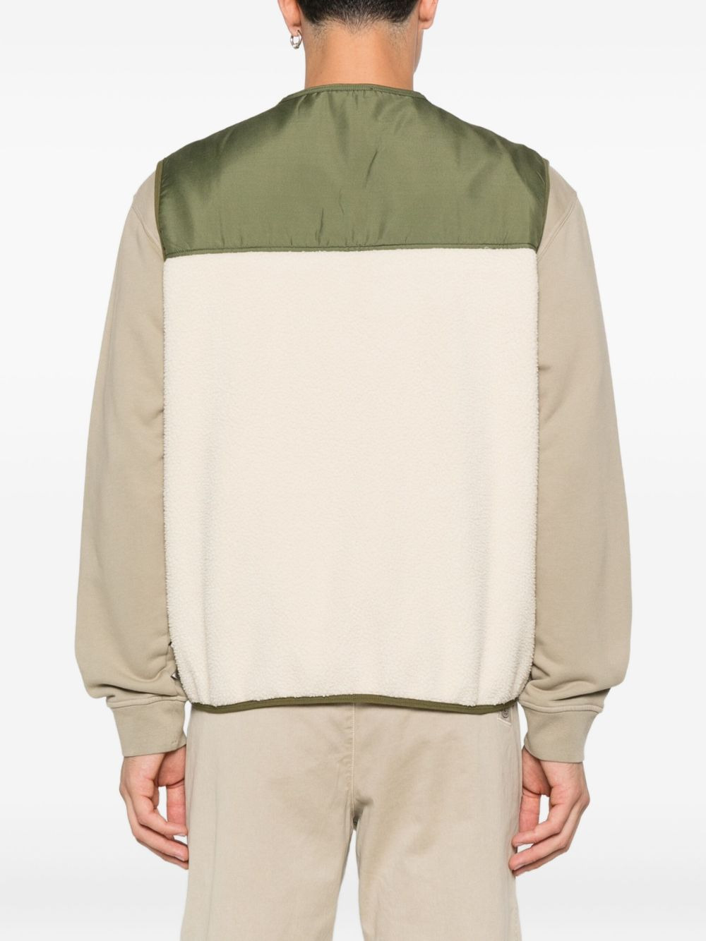 fleece-paneled zip-up vest - 4