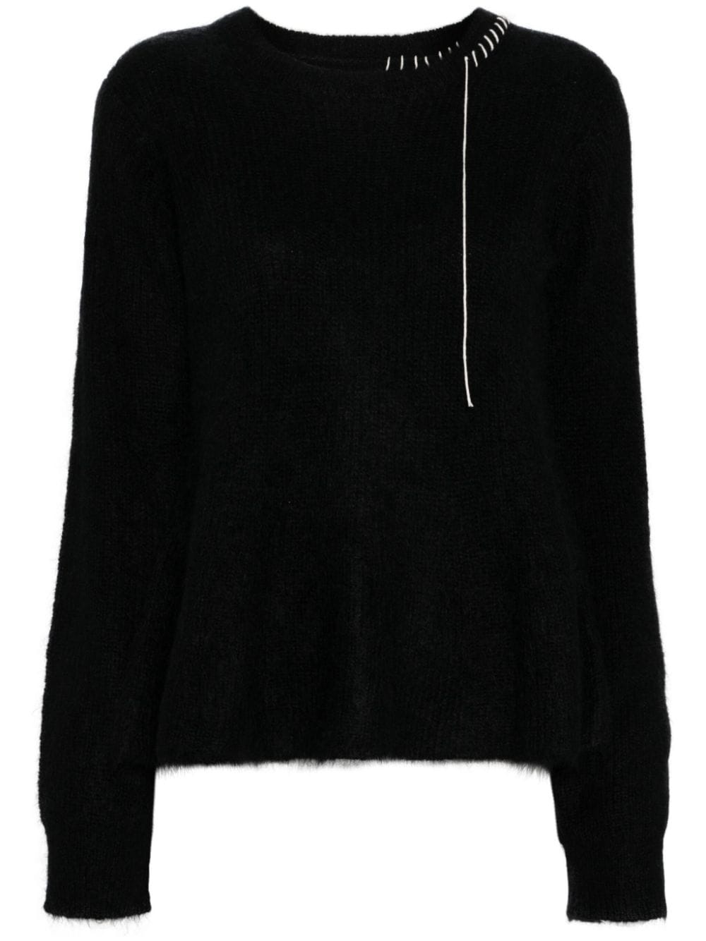 embroidered long-sleeved jumper - 1