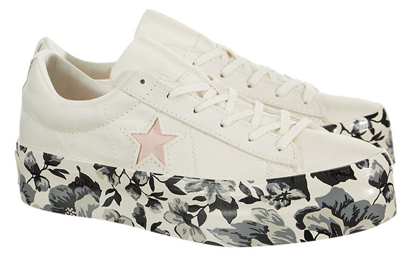 Converse (WMNS) Converse One Star Platform Ox Canvas Shoes White/Black/Pink 561767C outlook