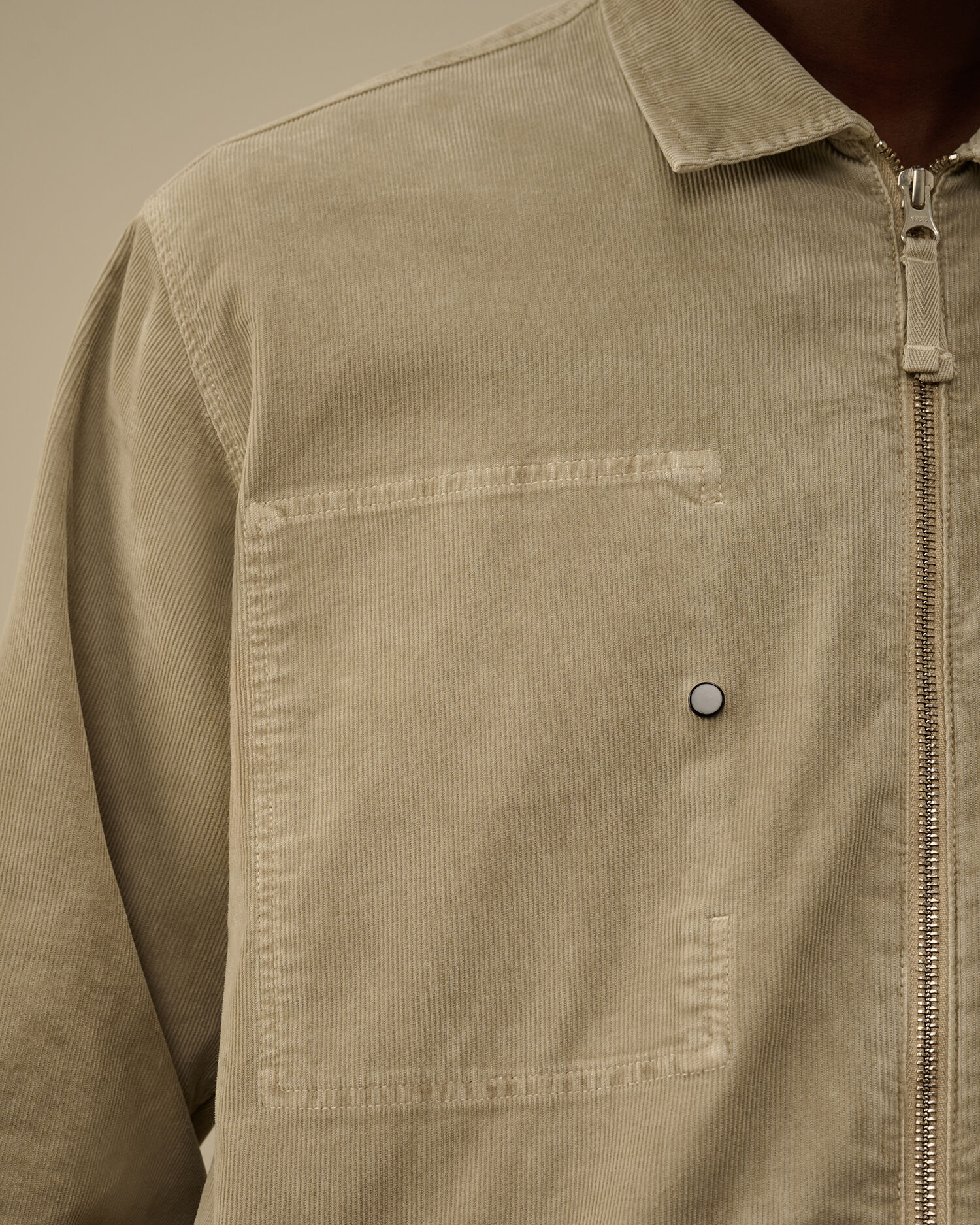 Corduroy Lens Zipped Overshirt - 6
