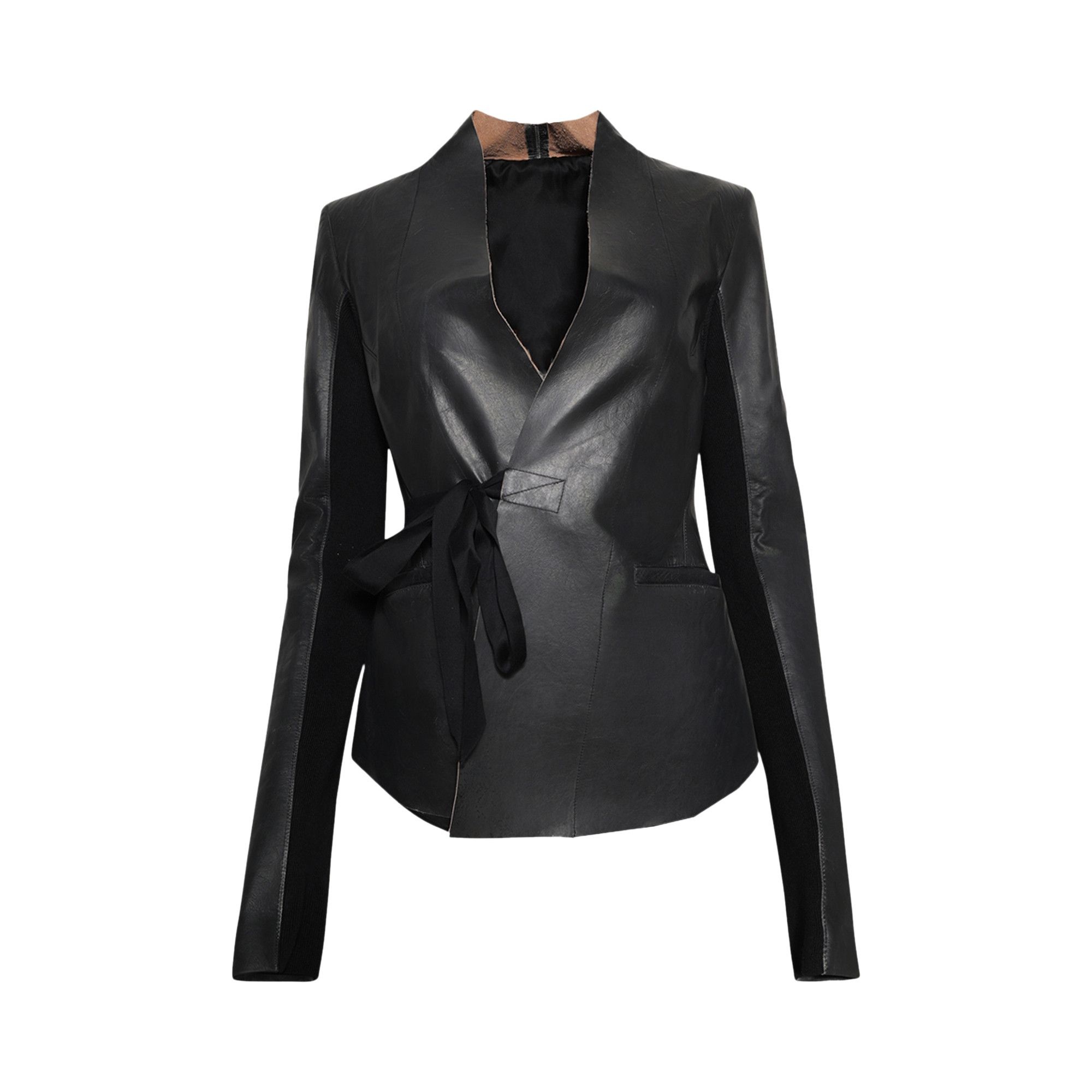 Rick Owens Leather Jacket 'Black' - 1