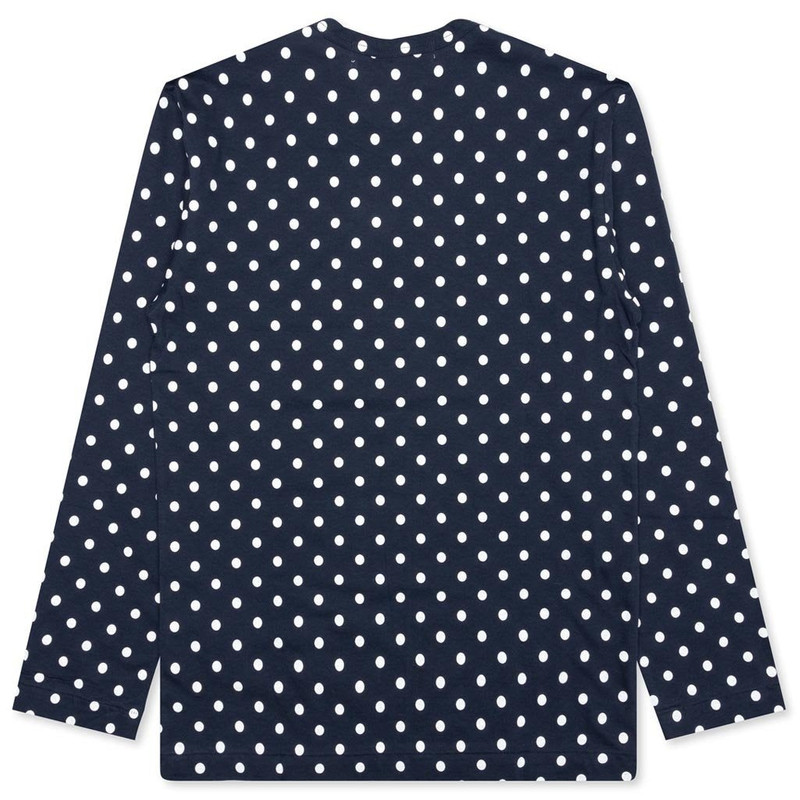 Comme des Garçons PLAY WOMEN'S POLKA DOT LONG SLEEVE T-SHIRT - NAVY outlook