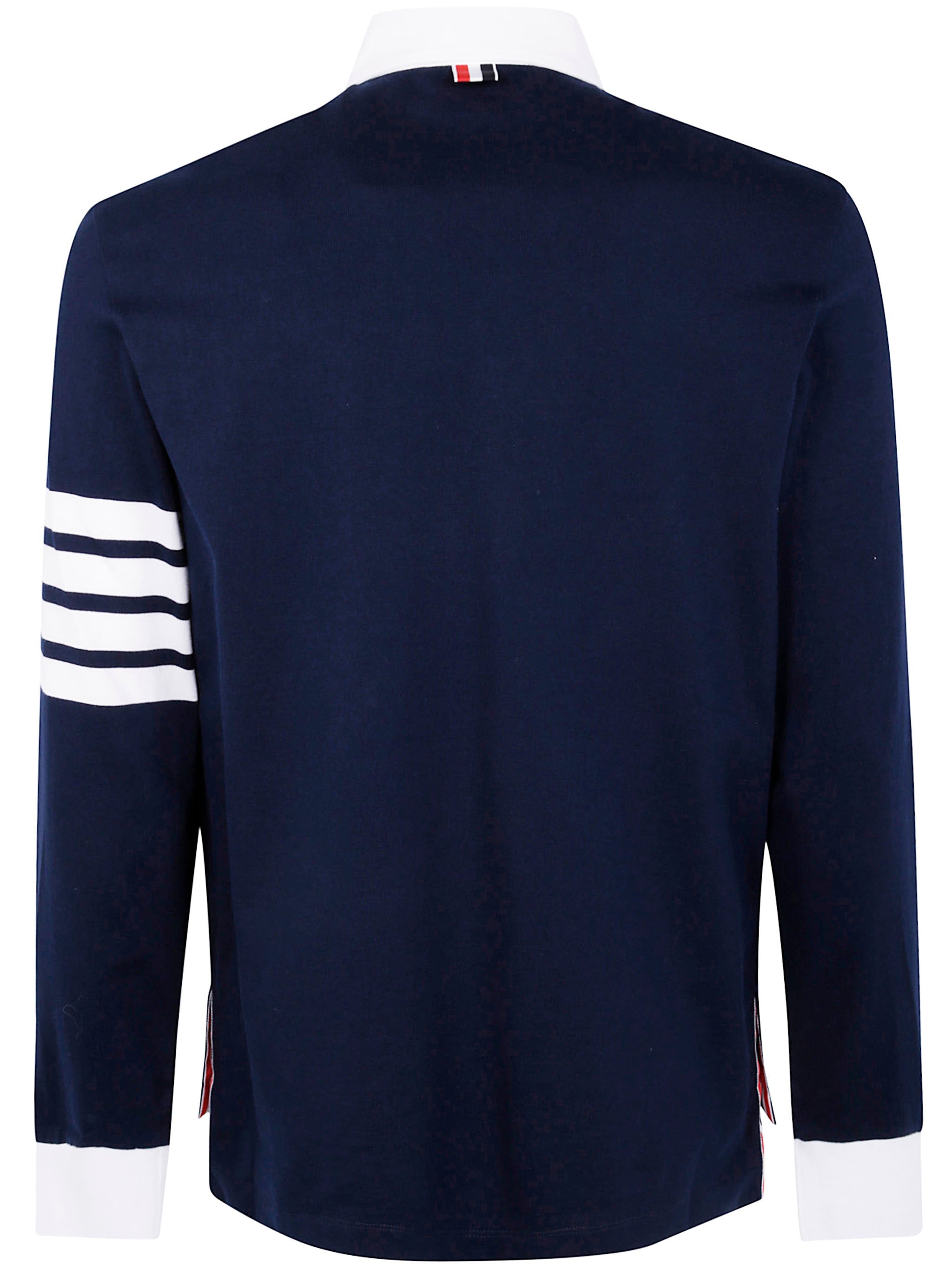 Thom Browne Men Classic Fit Long Sleeve Rugby In Med Weight Jersey With Eng 4 Bar - 6