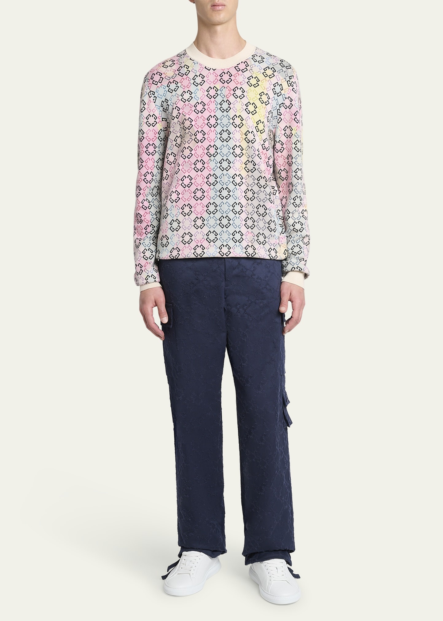 Men's Multicolor Monogram Sweater - 2