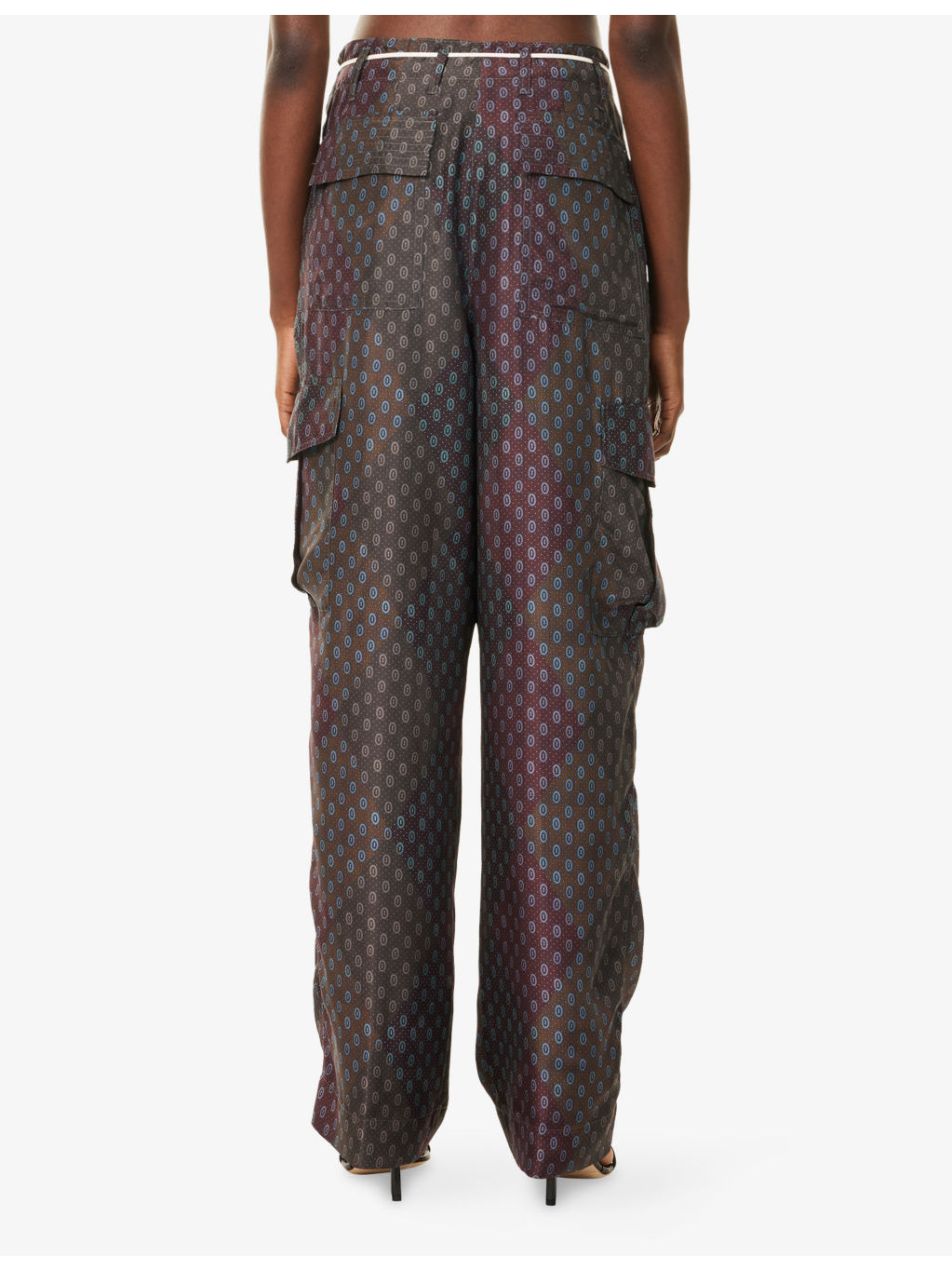 Polka-Dot Wide-Leg Silk Trousers - 4
