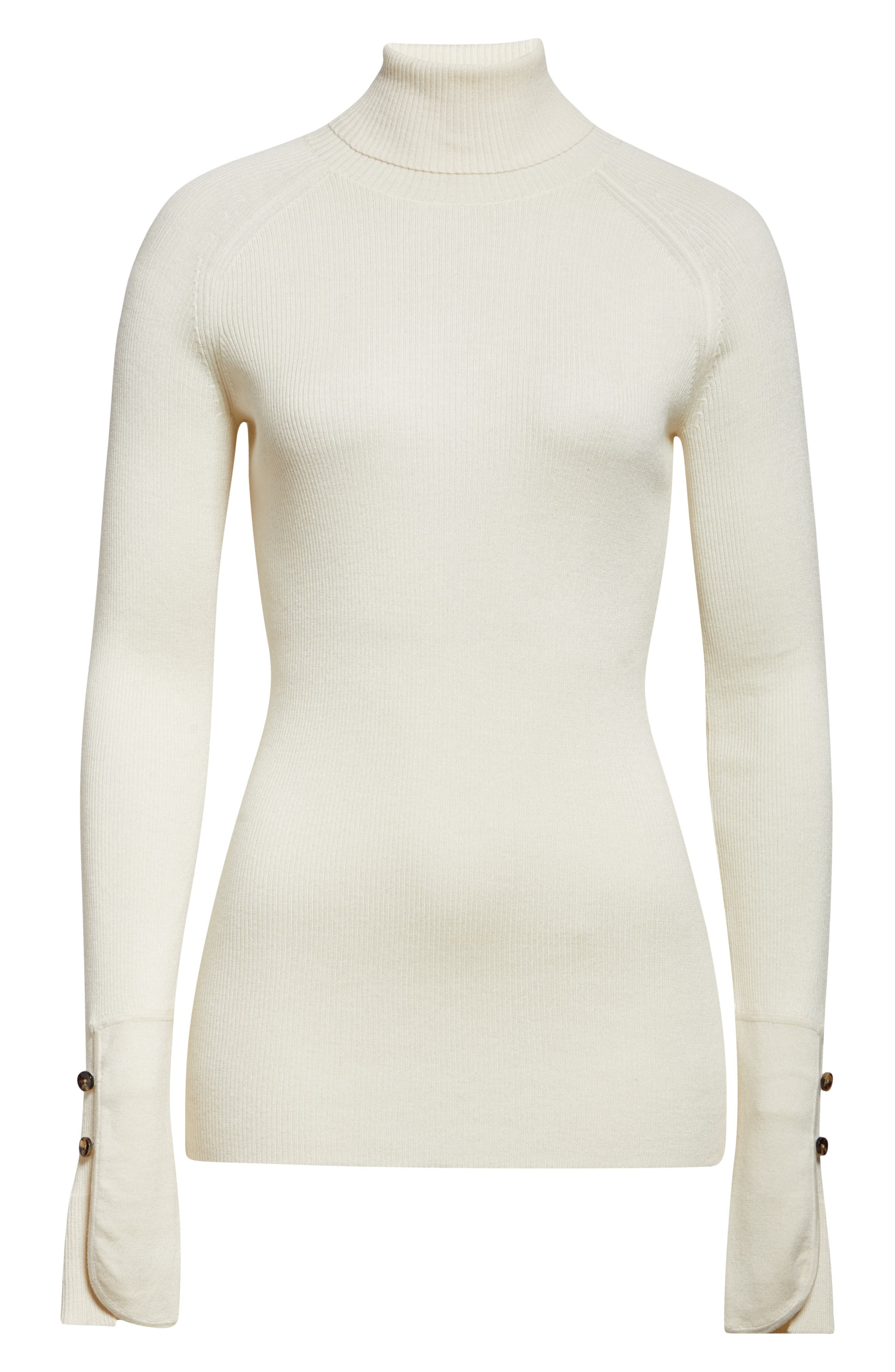 Proenza Schouler Belle Silk Turtleneck Sweater in Off White at Nordstrom - 6