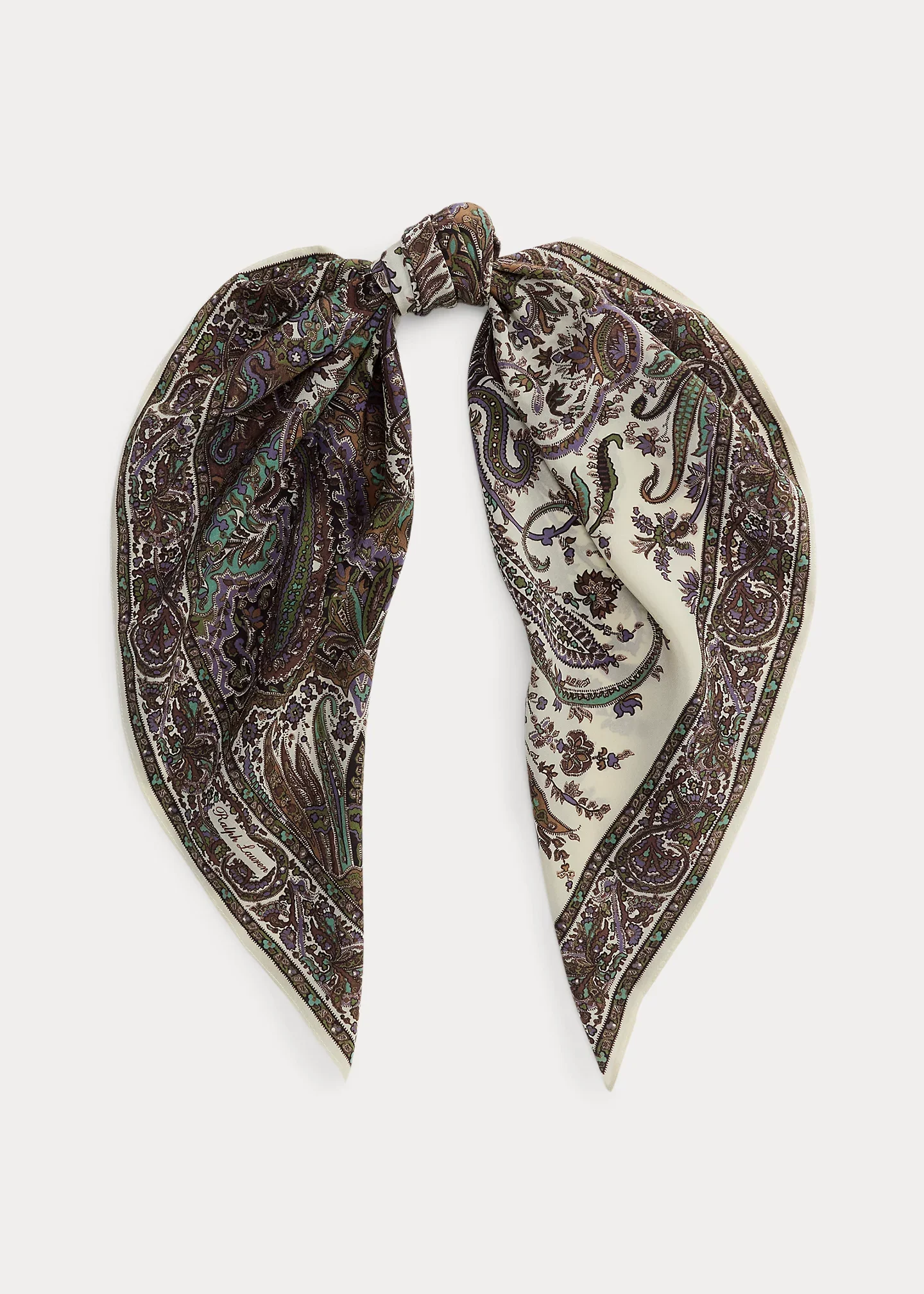 Paisley Crepe de Chine Square Scarf - 1