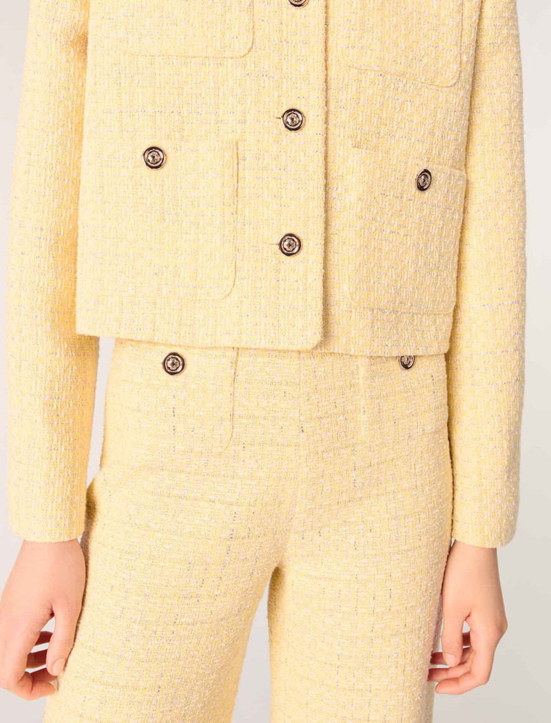 Straight-leg tweed/lurex trousers 7