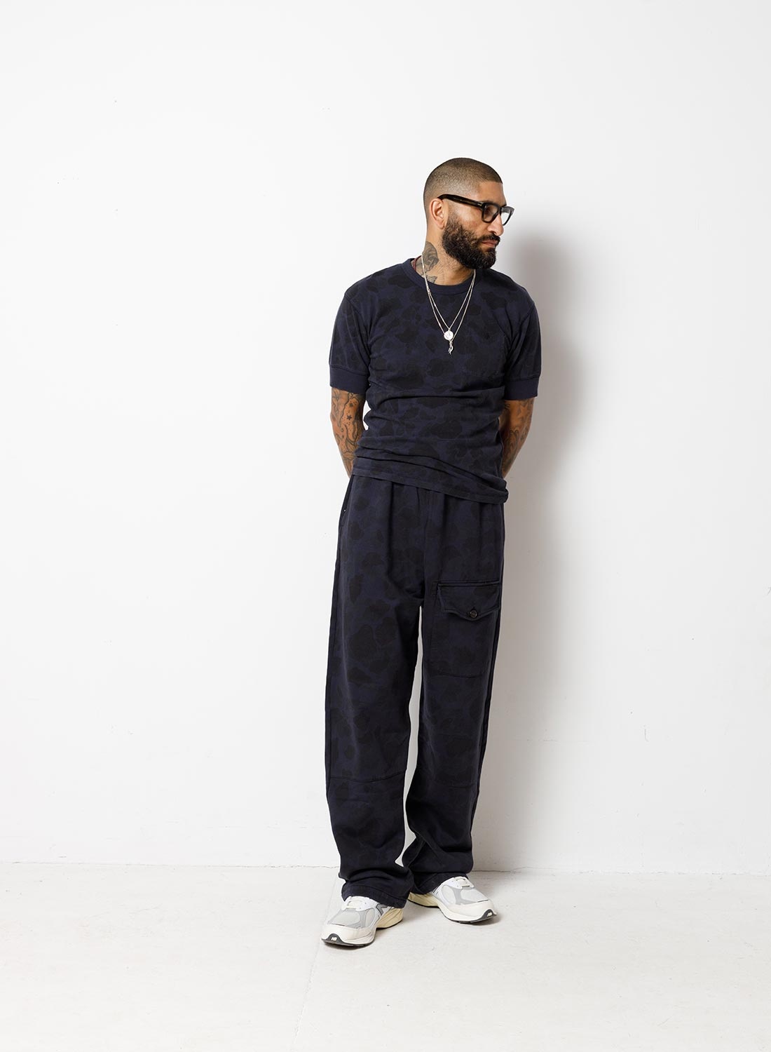 Drawstring Sweat Pant in Overdyed Camo - 2