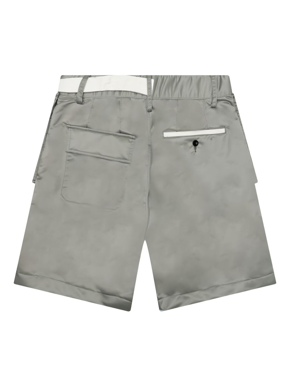 twill belted shorts - 2