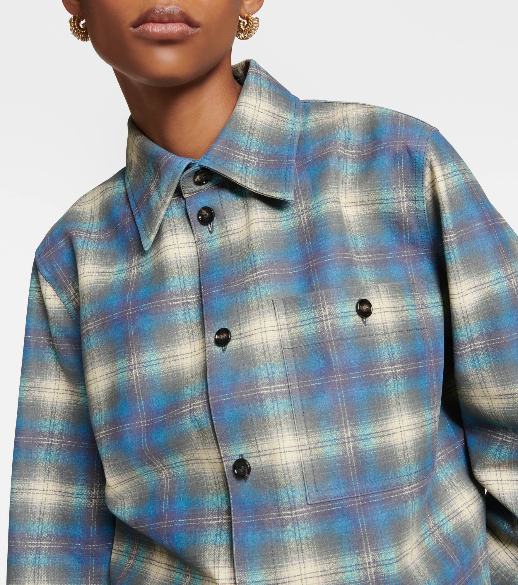 Checked leather shirt - 5