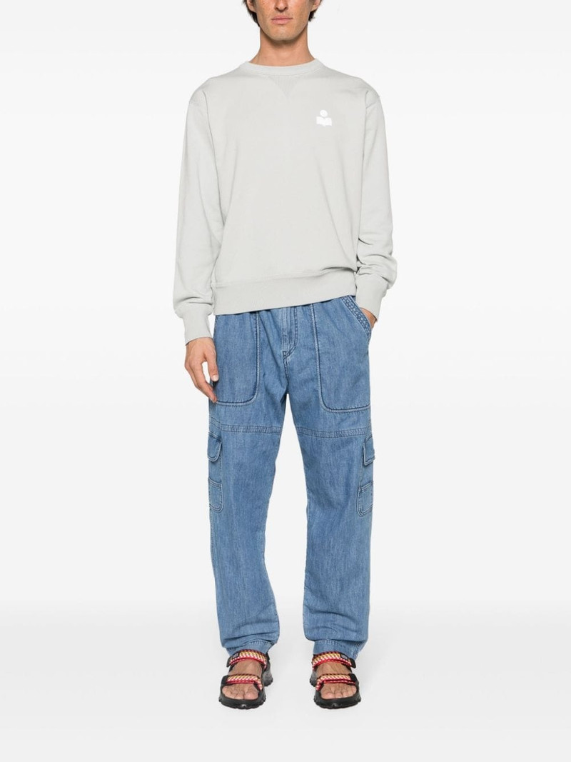 Isabel Marant Vanni chambray straight-leg trousers outlook