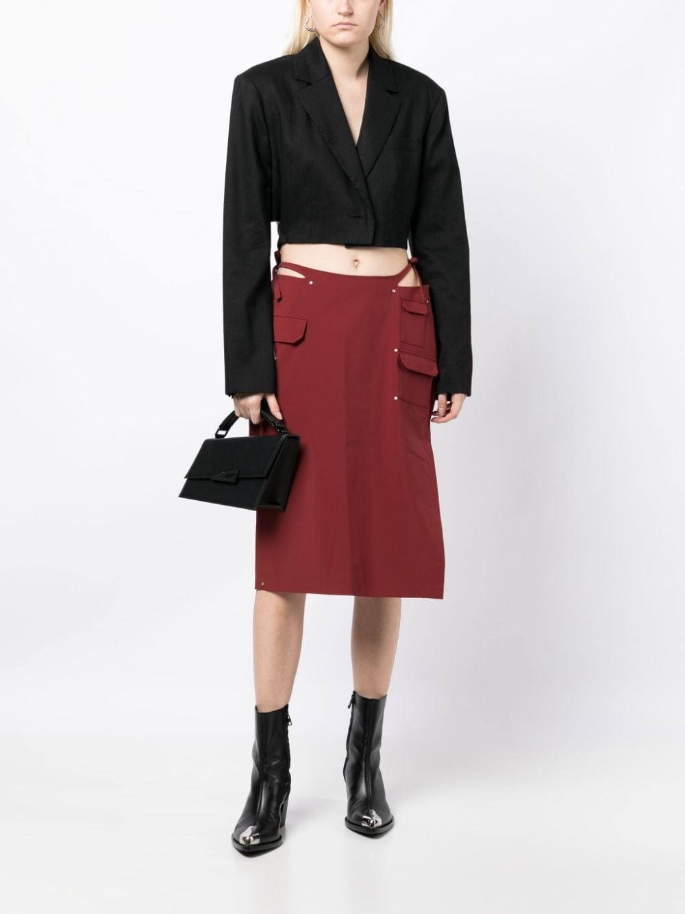cut-out detailing midi skirt - 2