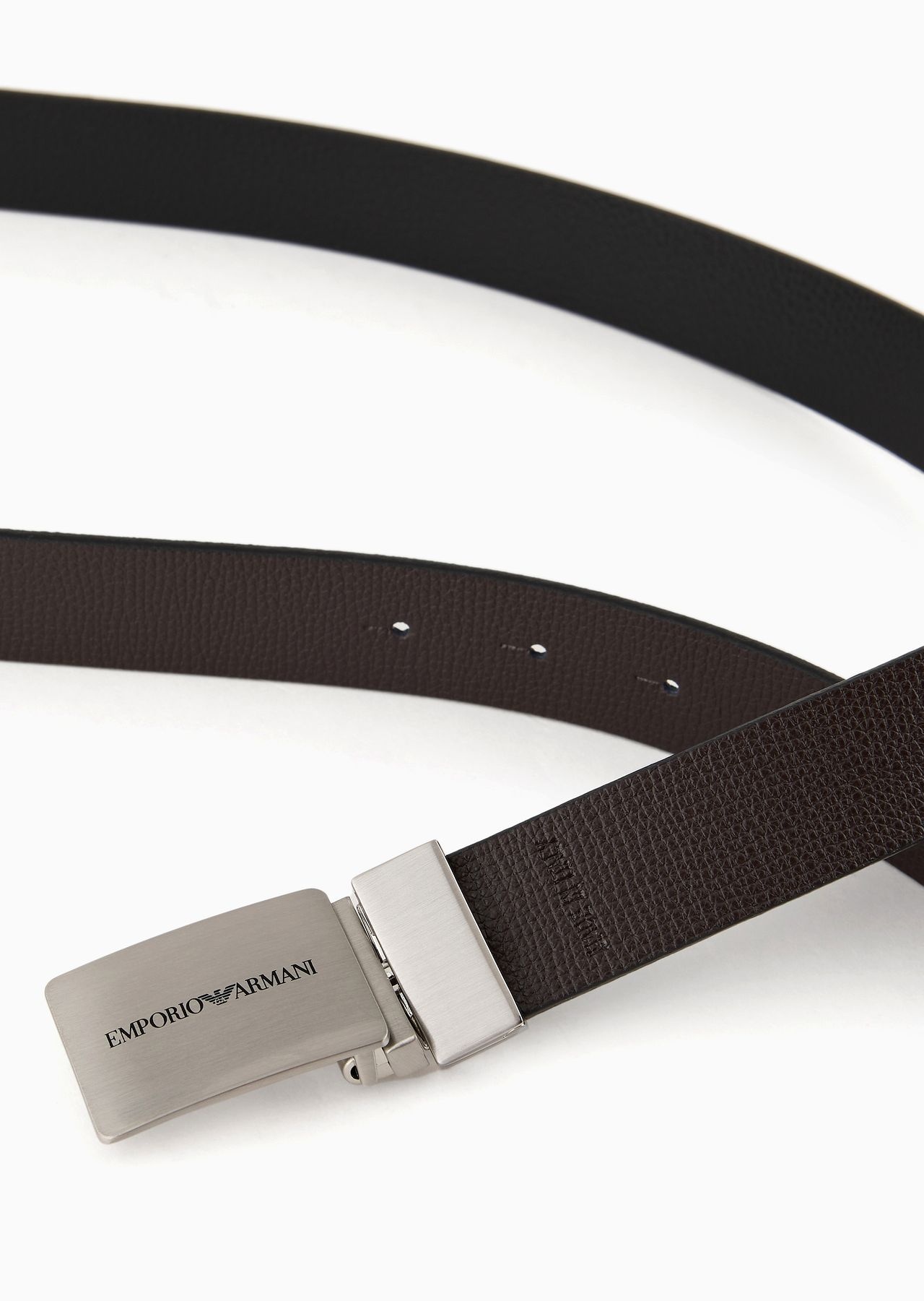 Reversible leather belt with logo buckle - 2