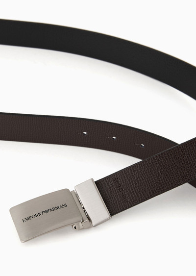 EMPORIO ARMANI Reversible leather belt with logo buckle outlook