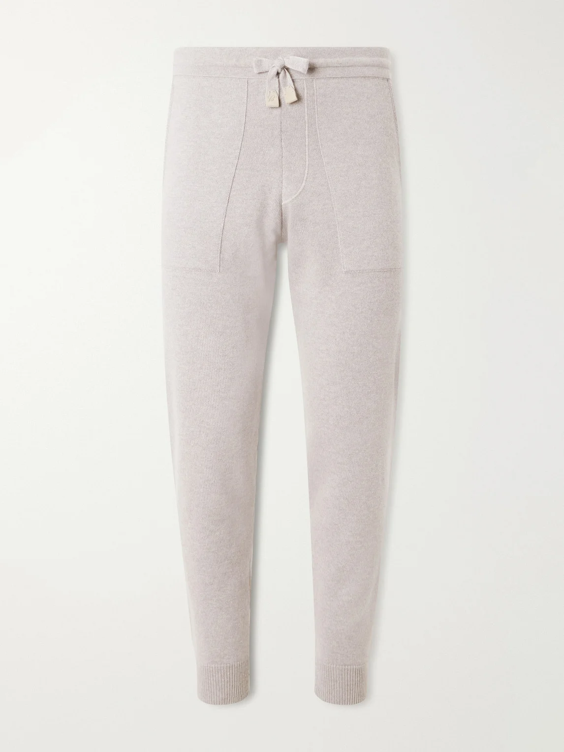 Tapered Drawstring Straight-Leg Cashmere Sweatpants - 1