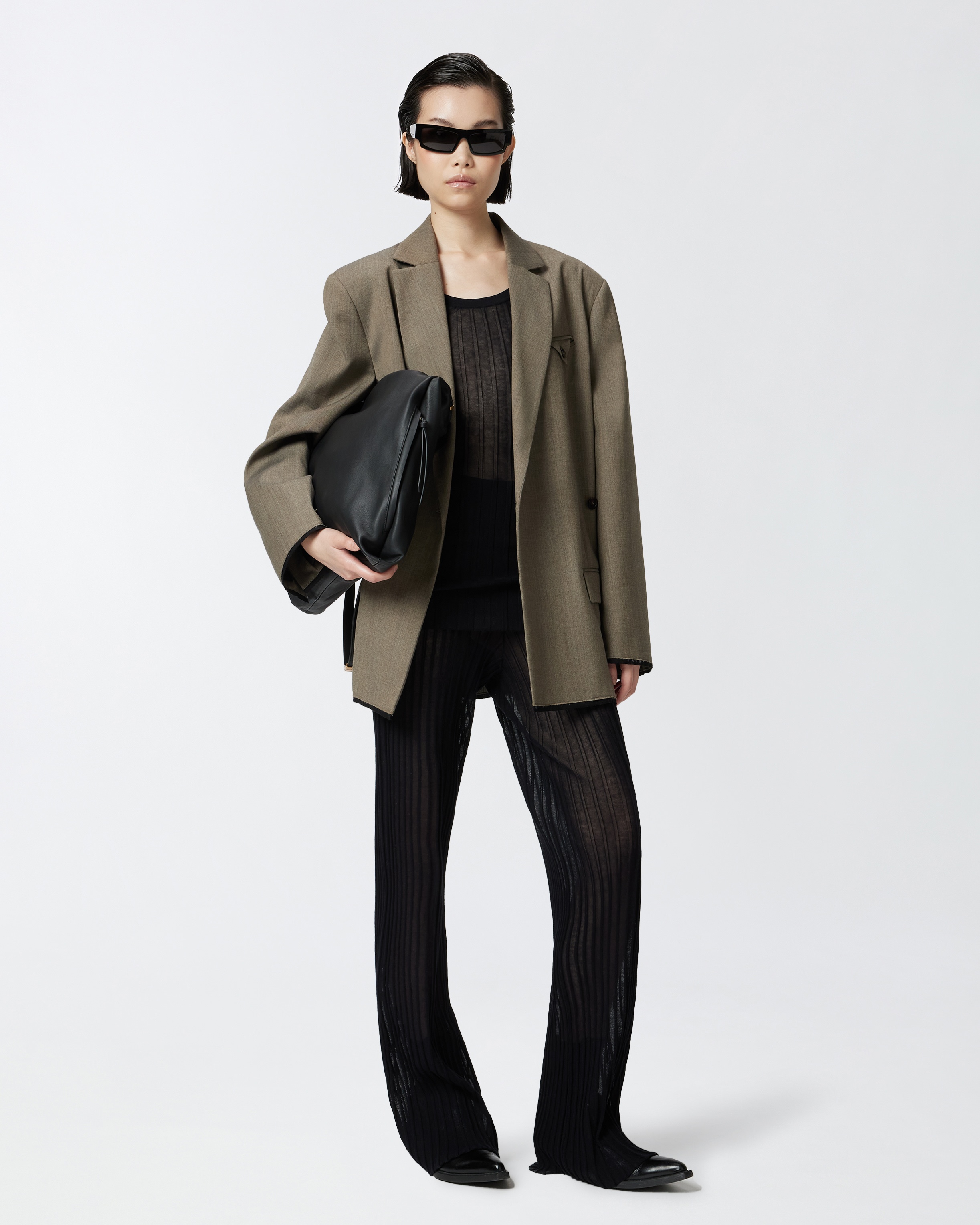 LIGHTWEIGHT SEMI-TRANSPARENT RIBBED TROUSERS - 2