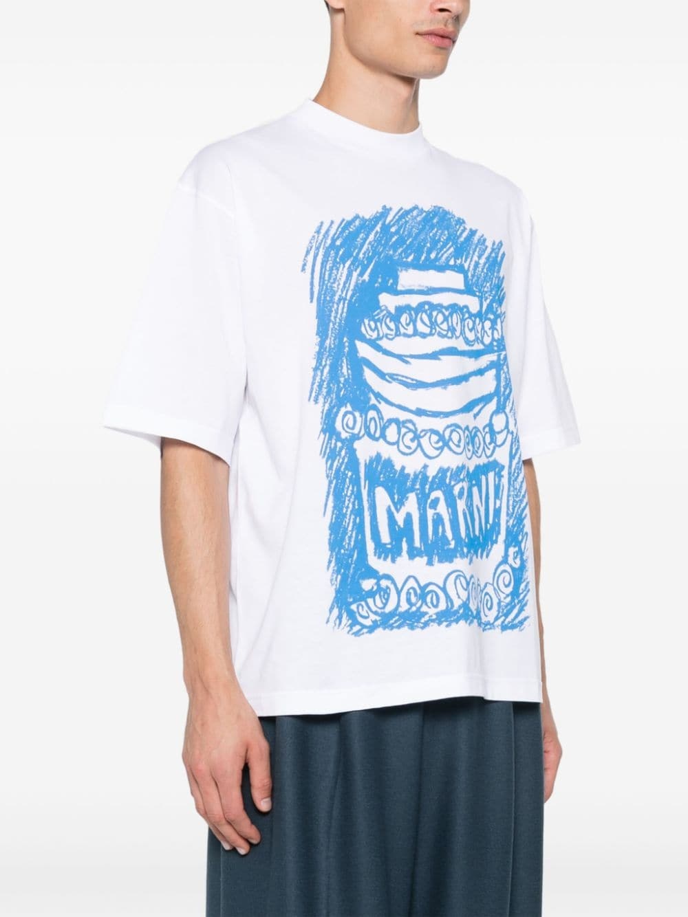 MARNI バースデーケーキ Tシャツ Marni - Blue Cake T-Shirt Lily White – STRØM