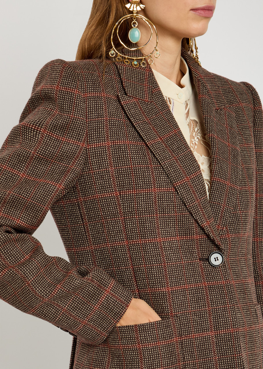 Chloe Checked Wool Blazer - 5
