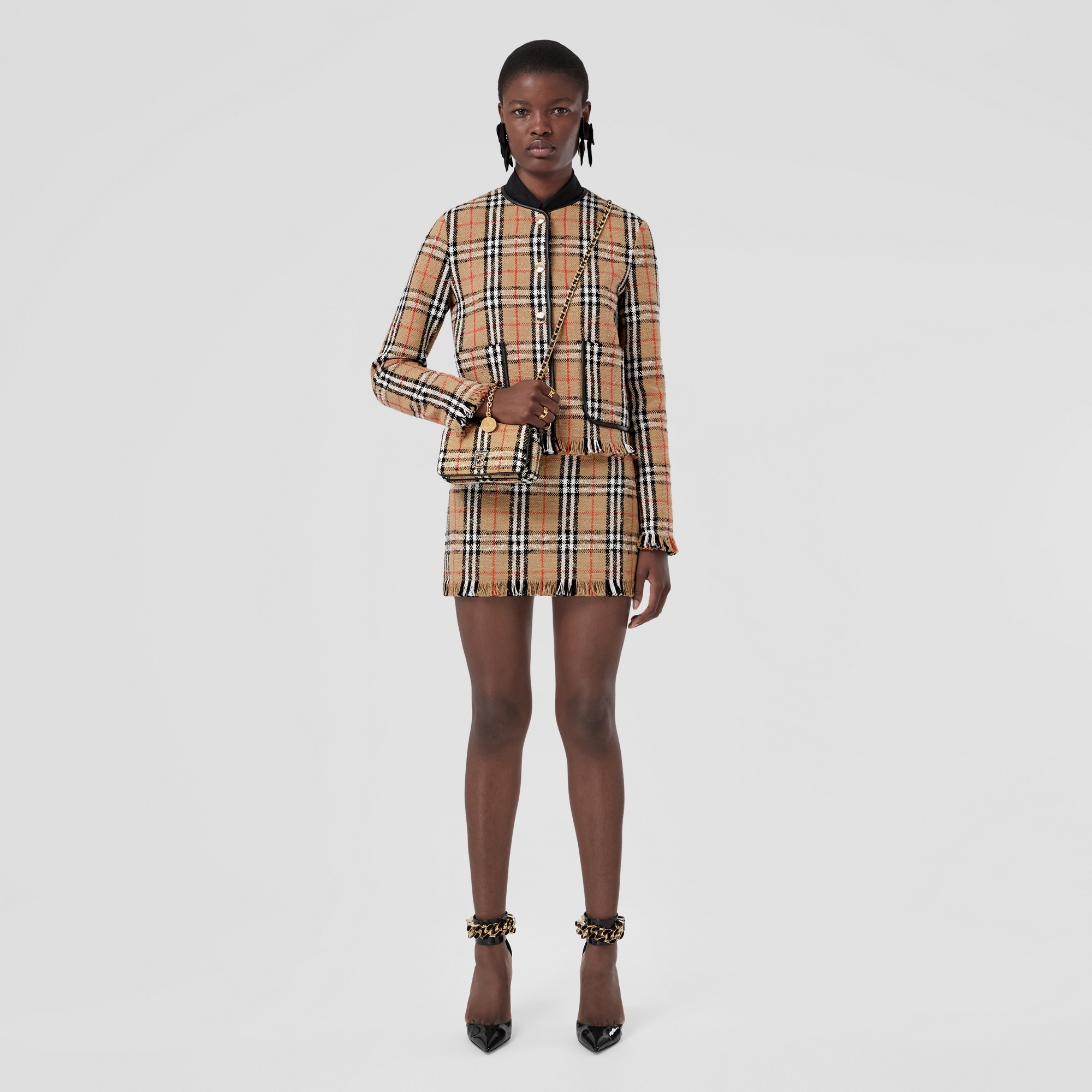 Vintage Check Bouclé Mini Skirt - 4