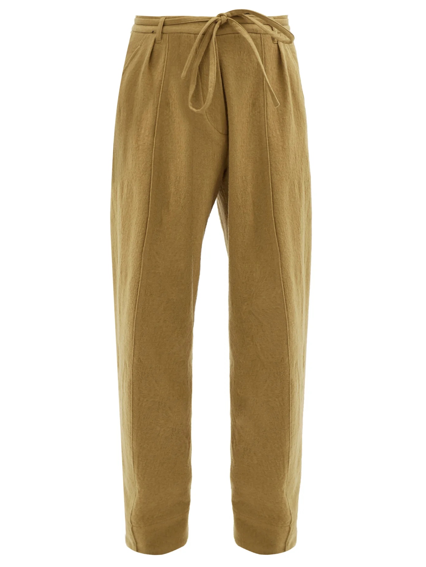 Corded-waist cotton-blend twill trousers - 1