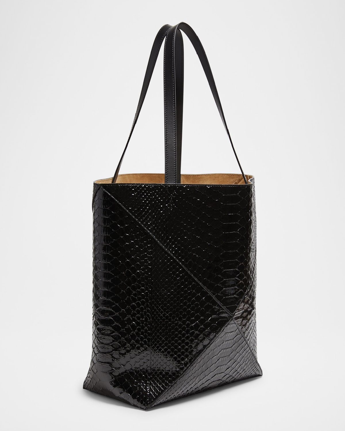 Puzzle Fold Large Patent Python-Embossed Tote Bag - 6