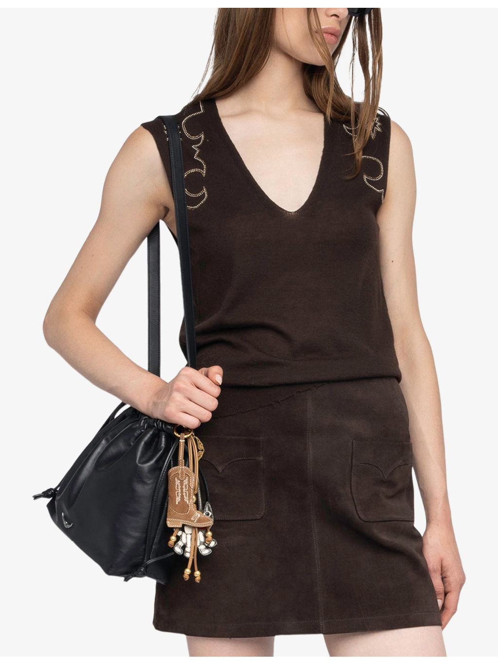 Vicky Rhinestone-Embellished Sleeveless Cashmere Jumper - 3
