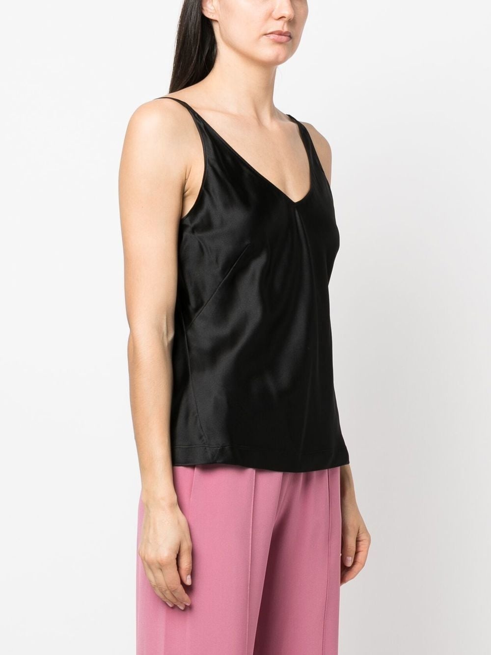V-neck stretch-silk top - 3