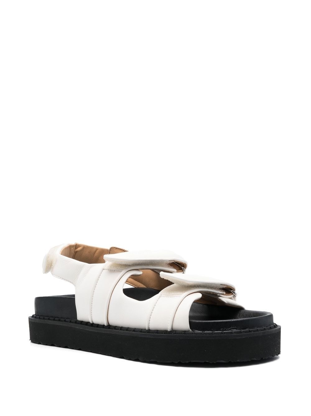 touch-strap platform leather sandals - 2