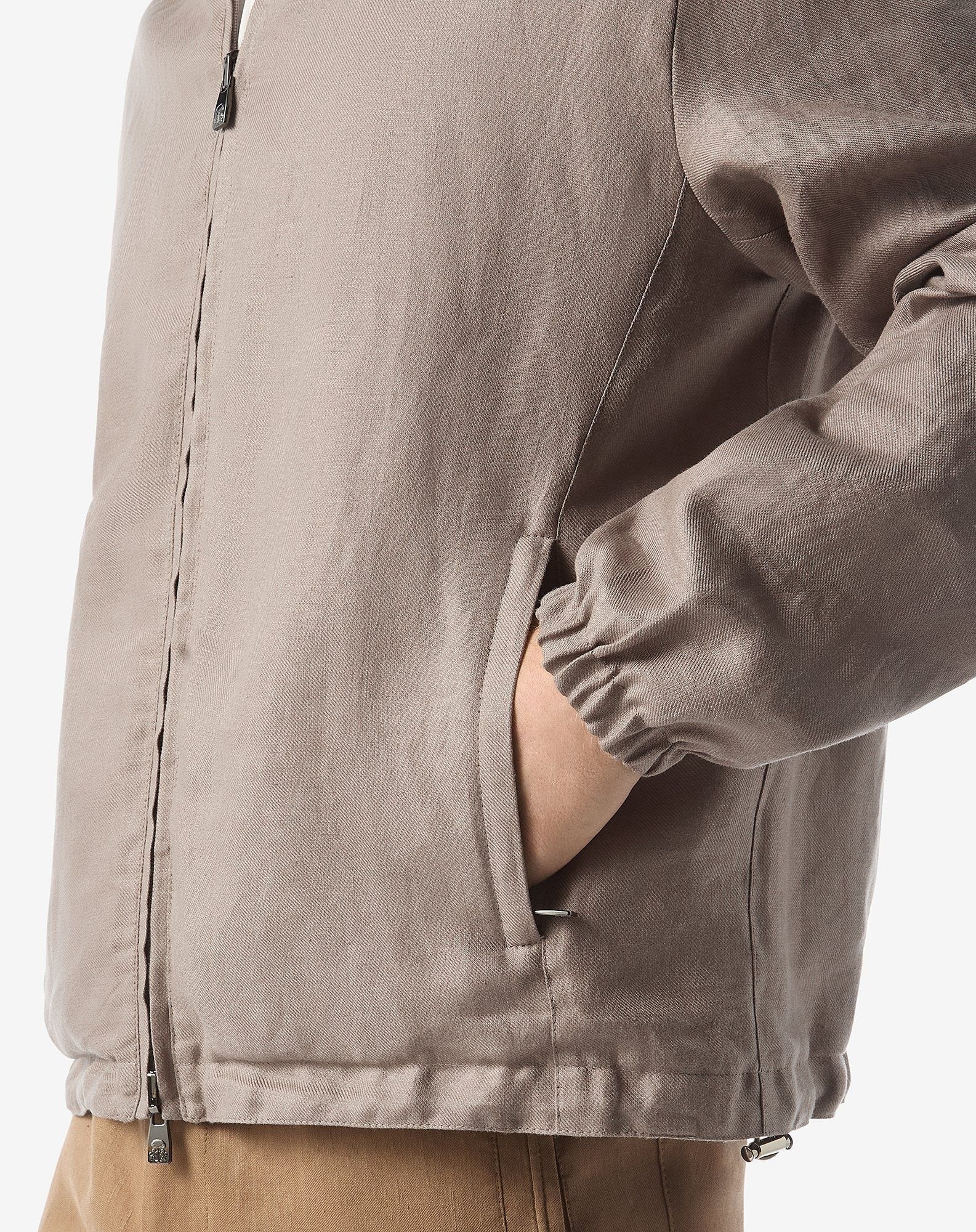 Greige pure linen jacket - 5