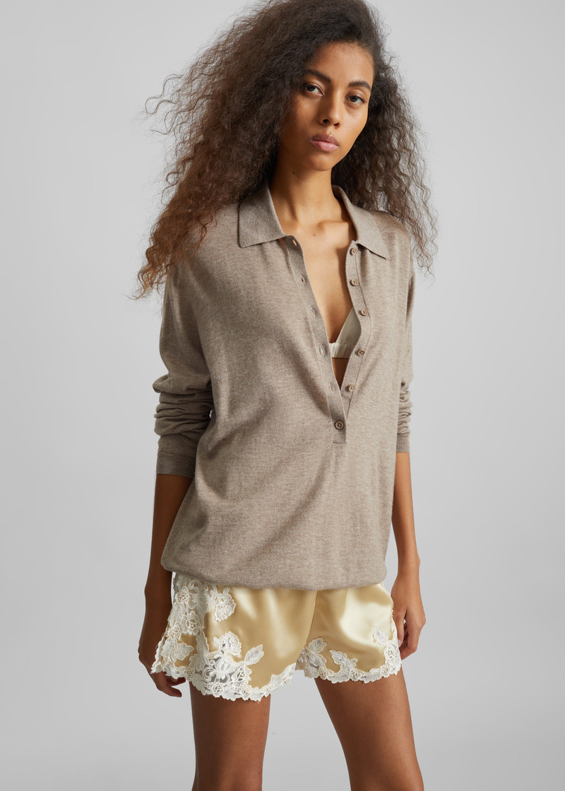 By Malene Birger Eri Satin Shorts - Vanilla Cream 1