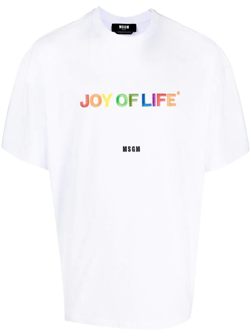 embroidered-slogan logo T-shirt - 1