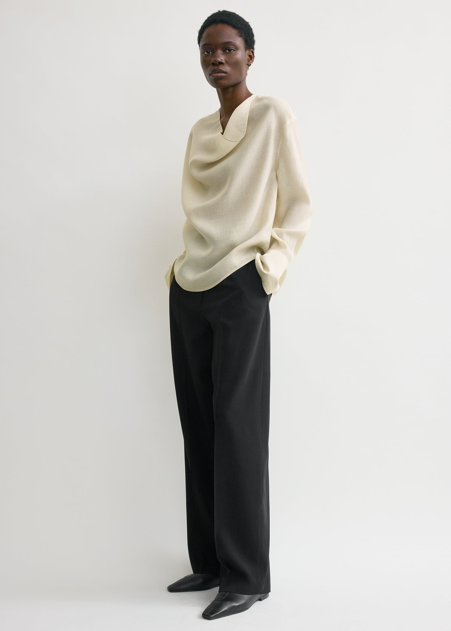 Cowl blouse ecru - 3