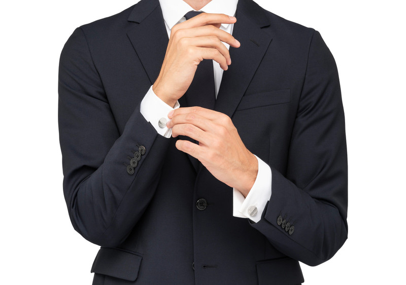 Strata cufflink
Rhodium Plated Textured Silver 3