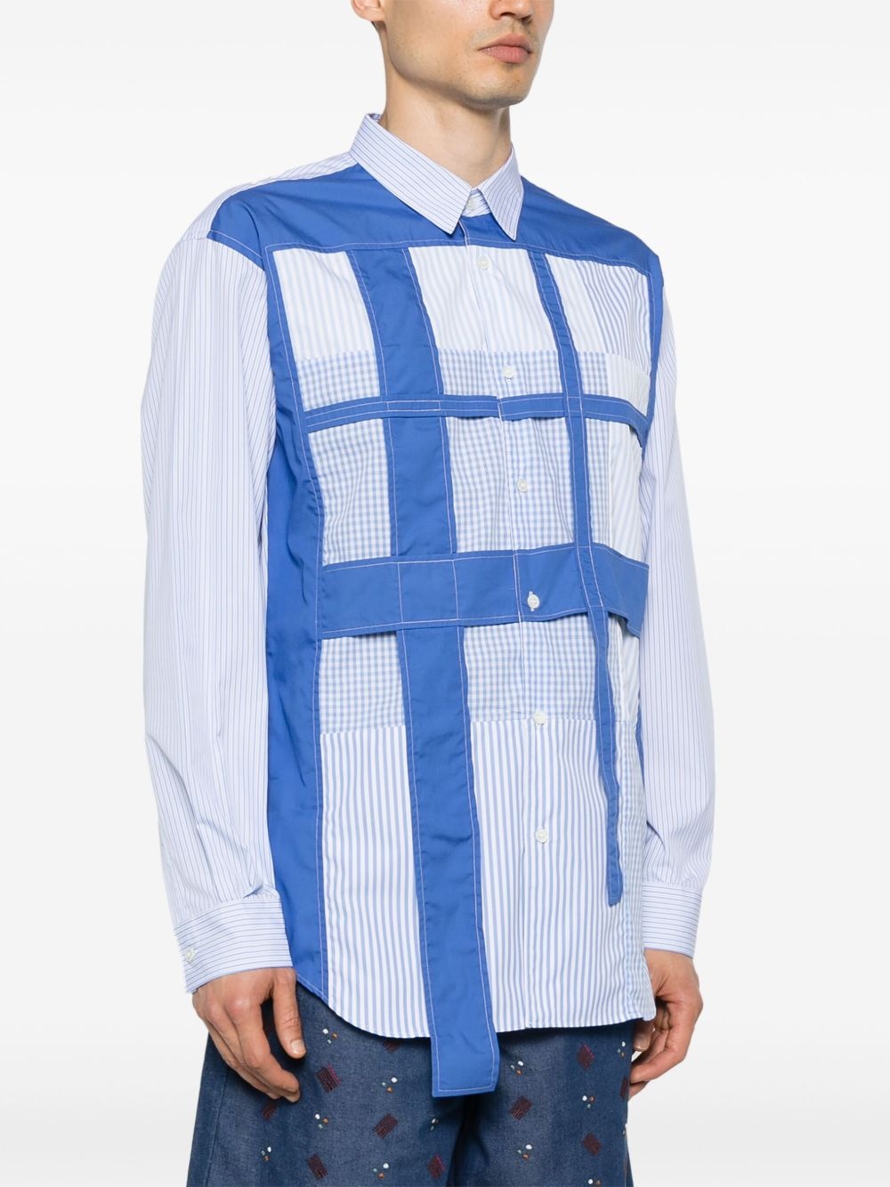 patchwork striped shirt - 3