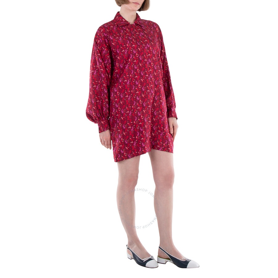 Max Mara Ozio Printed Silk Shirt Dress - 3