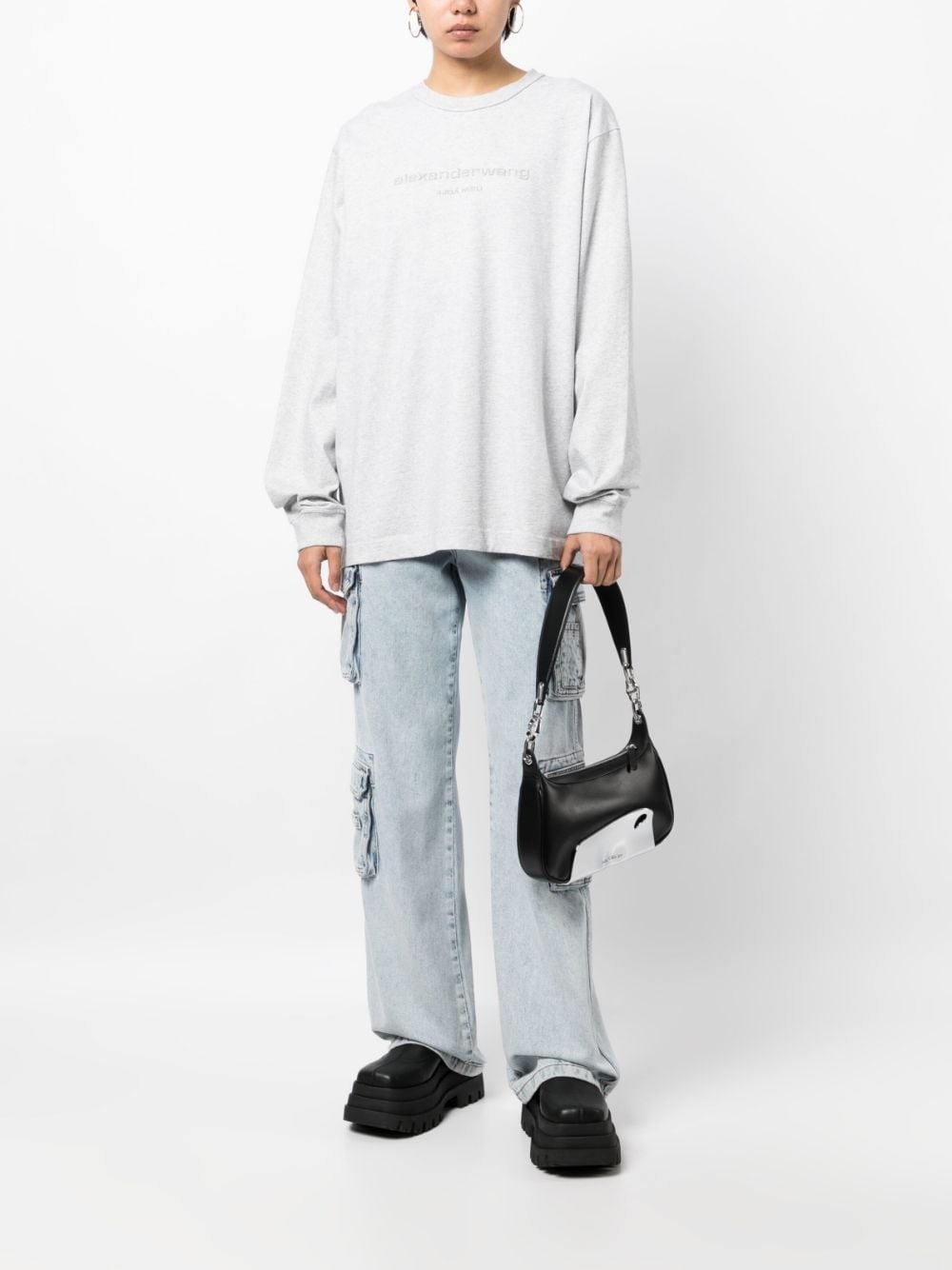 glitter-effect long-sleeve T-shirt - 3
