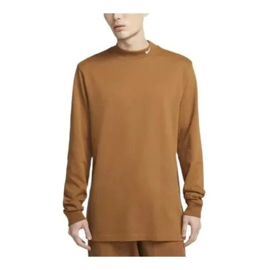 Nike AS M NL LS MOCK NECK SHIRT 'Brown White' DX5869-270 - 1