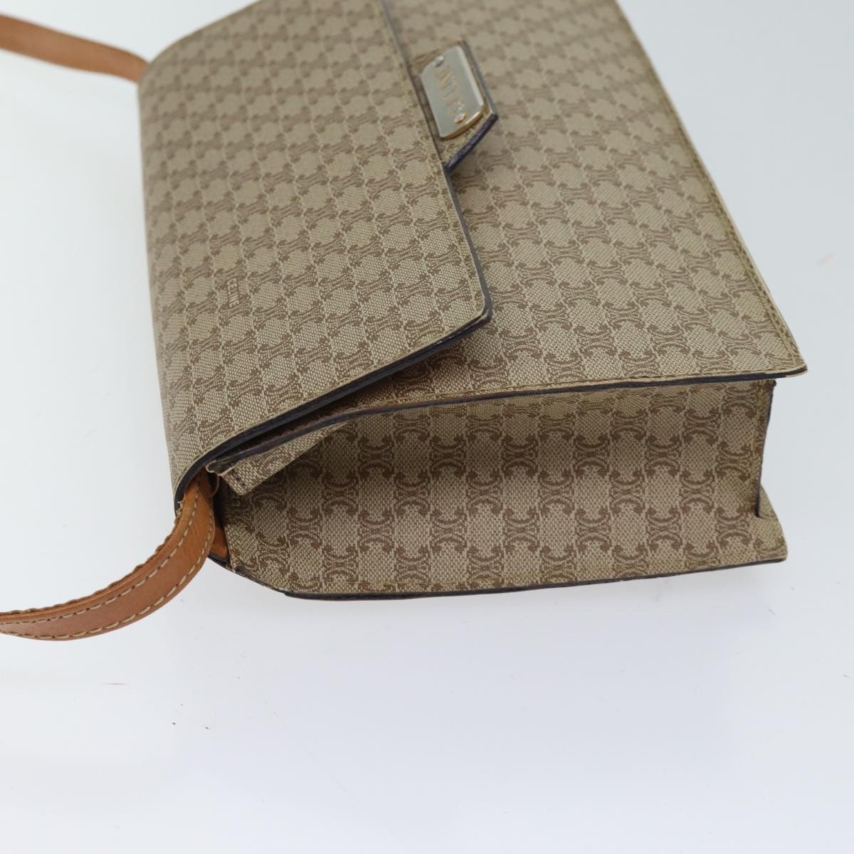 CELINE Macadam Canvas Shoulder Bag Coated Canvas Beige - 4