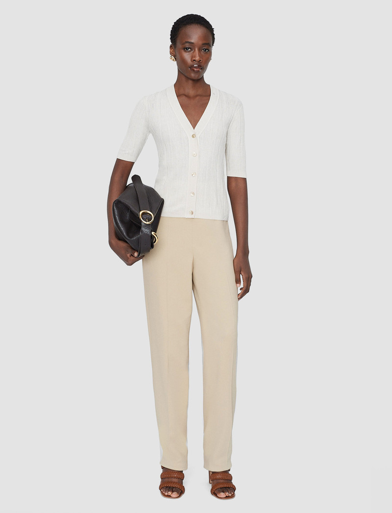 JOSEPH Sens Silk Cotton Rib Short Sleeve Cardigan outlook