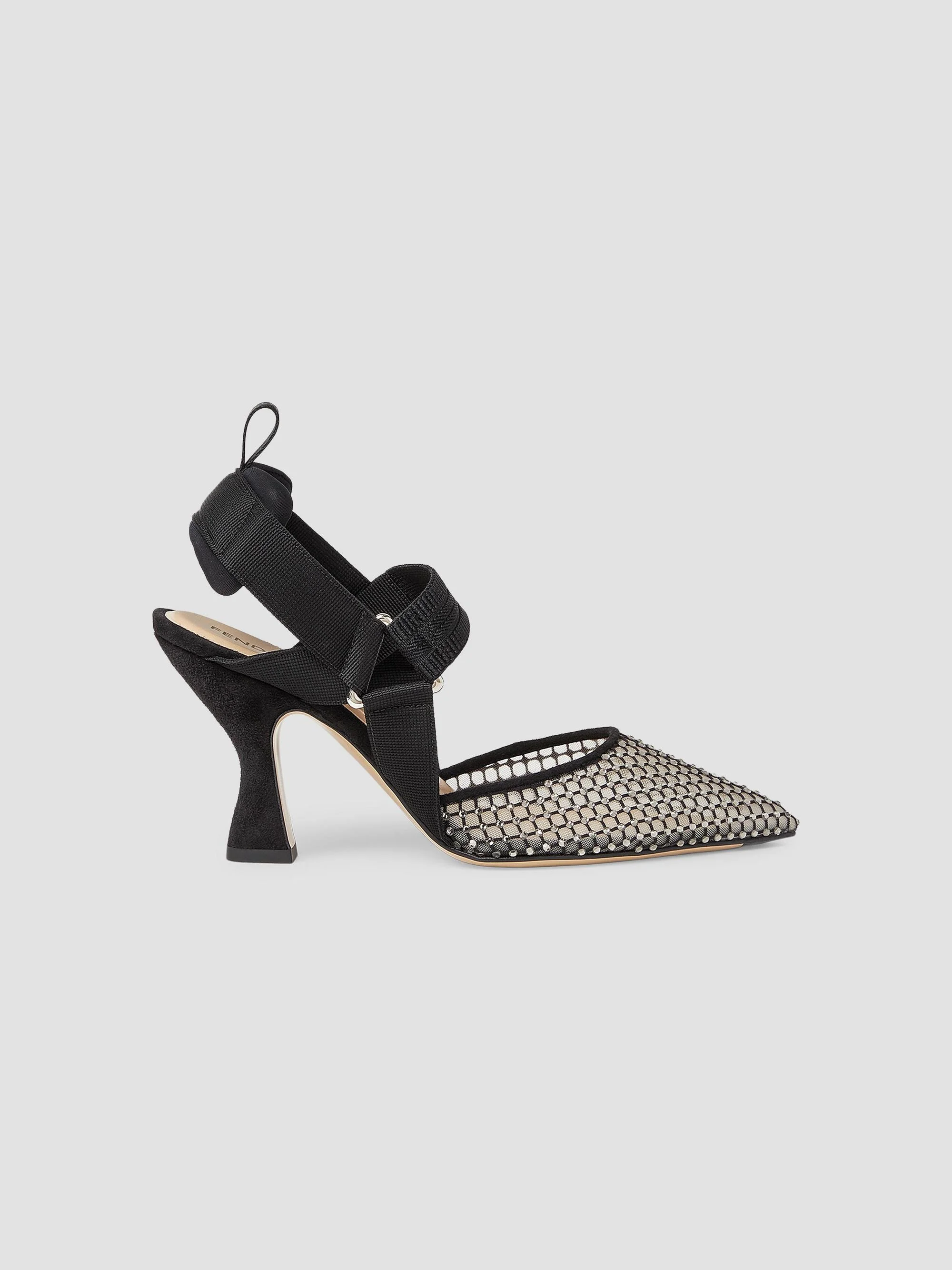 Women's Colibri 85MM Embellished Mesh Slingback Sandals - Nero Black - 1