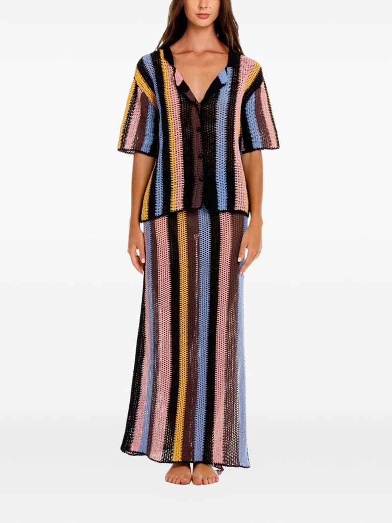 Agua by Agua Bendita Cyprus striped crochet maxi skirt outlook