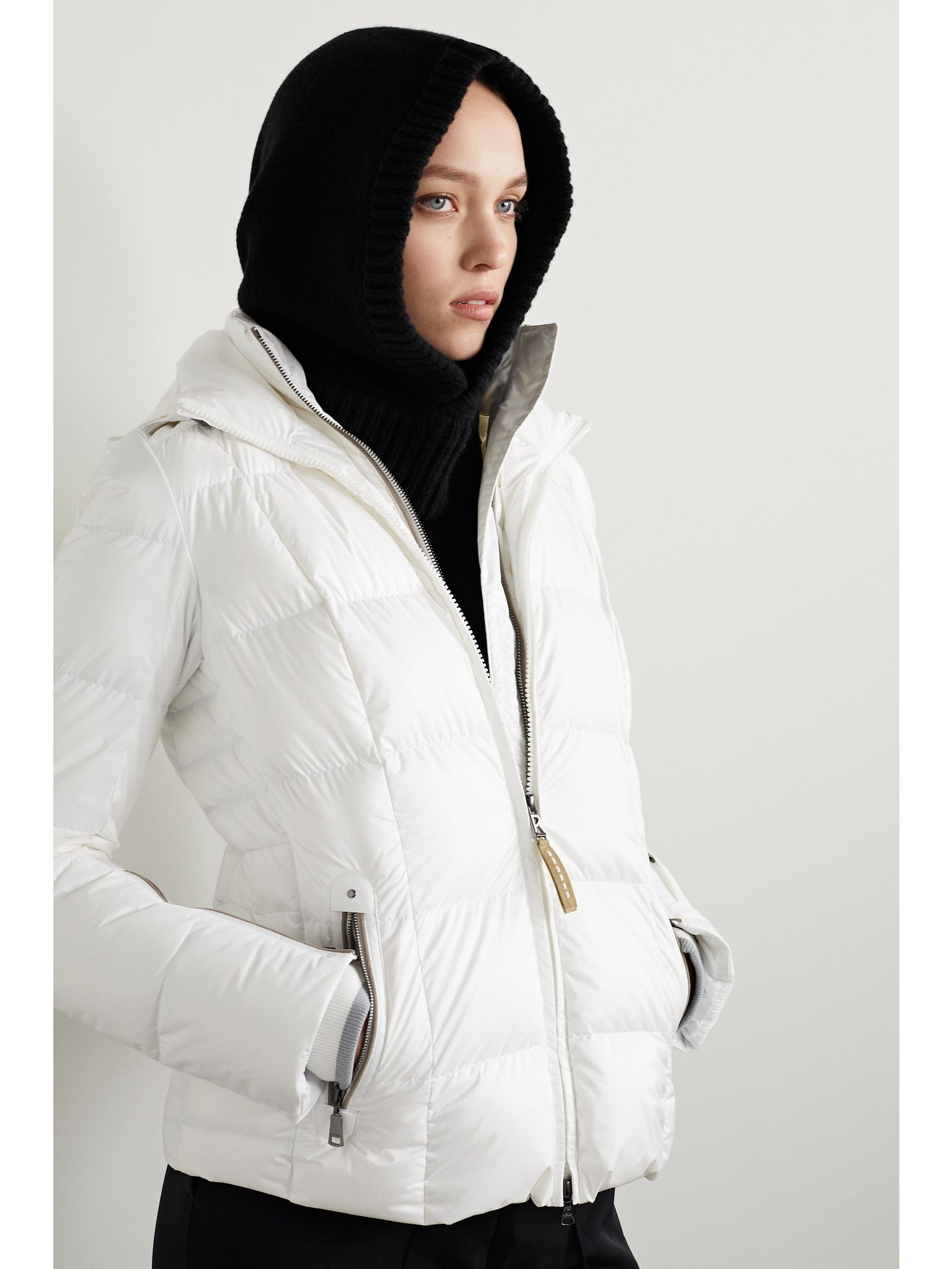 Berny appliquéd wool and cashmere-blend hood Black - 2
