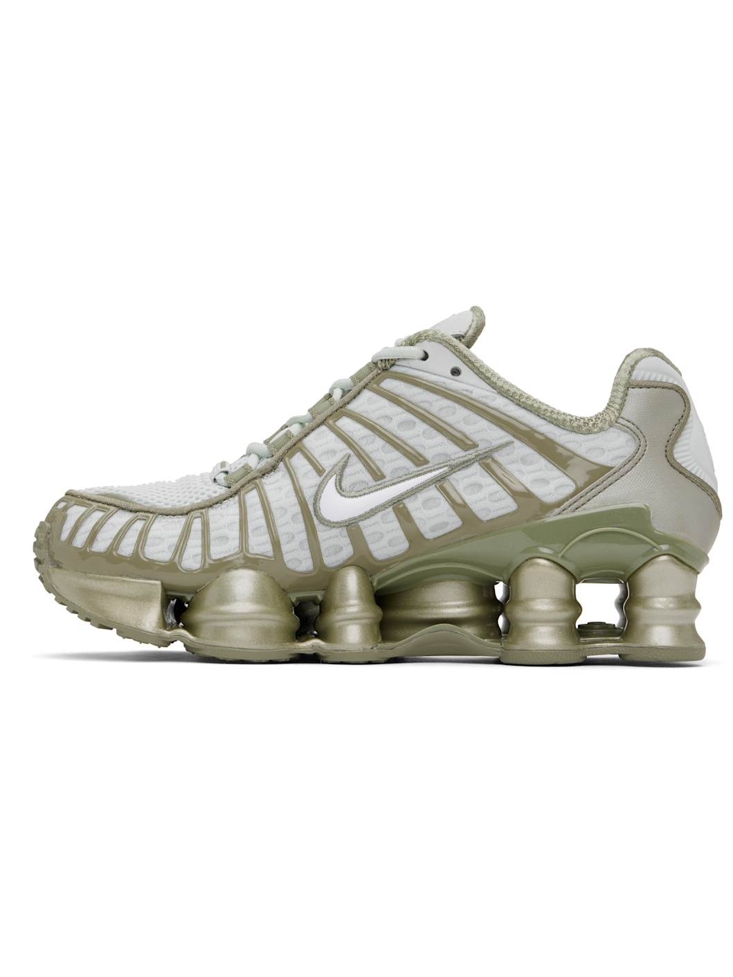 Silver & Khaki Shox TL Sneakers - 3