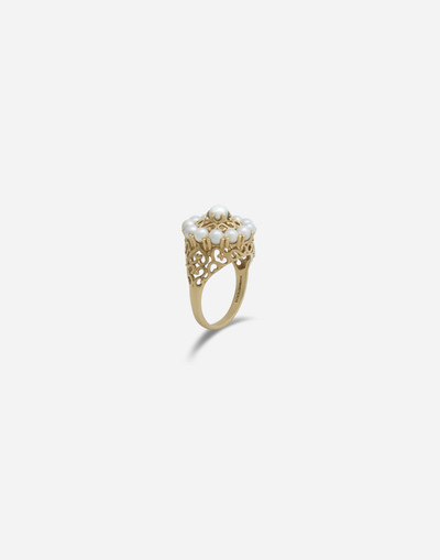 Dolce & Gabbana Romance ring in yellow gold and pearls outlook