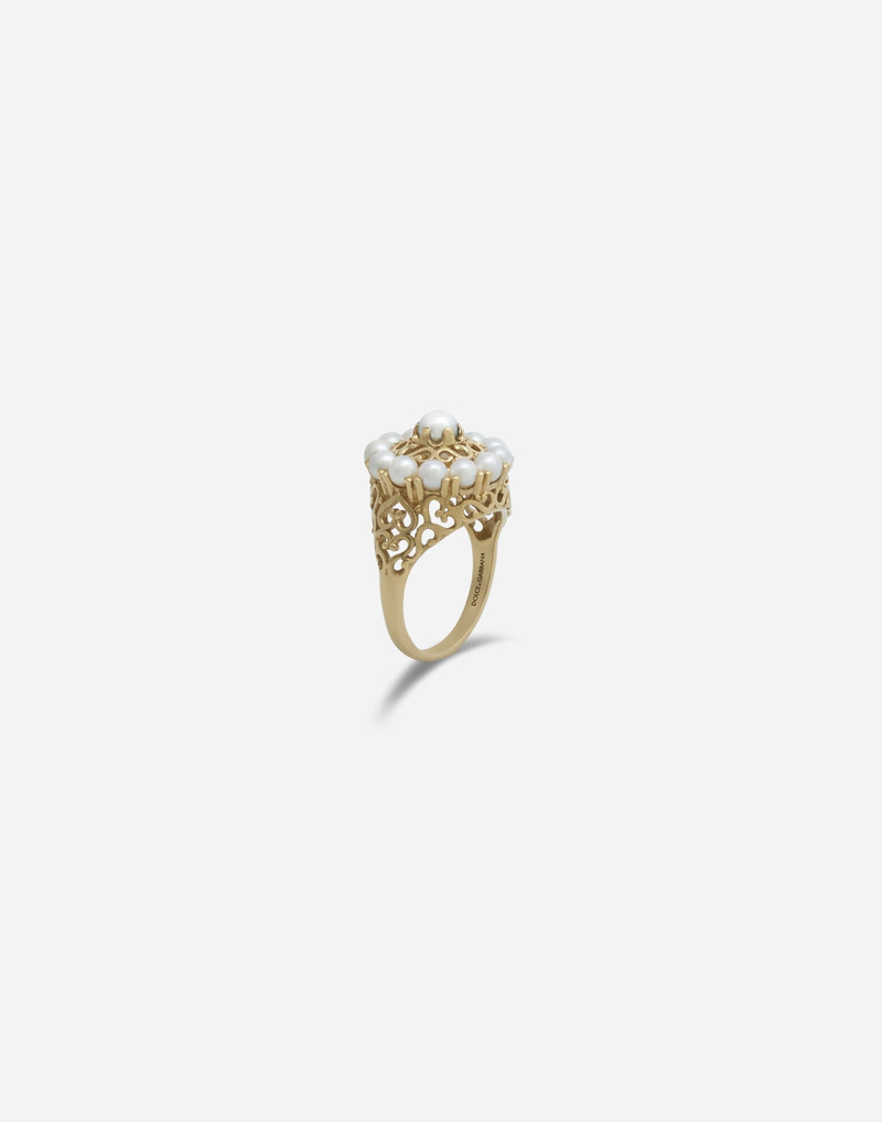 Dolce & Gabbana Romance ring in yellow gold and pearls outlook
